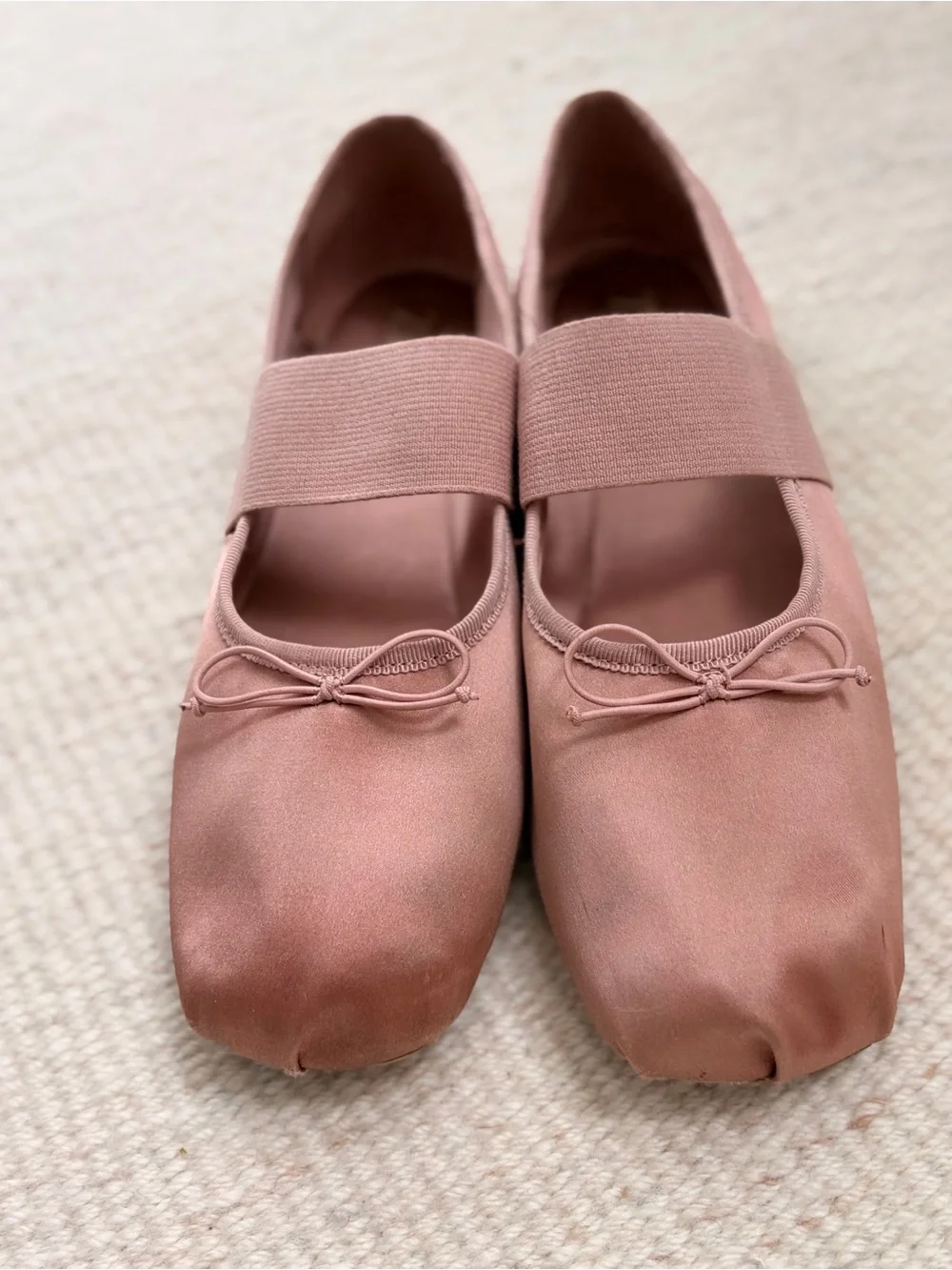 ZARA Girl’s Blush Pink Ballet Flats with Elastic Cross Strap